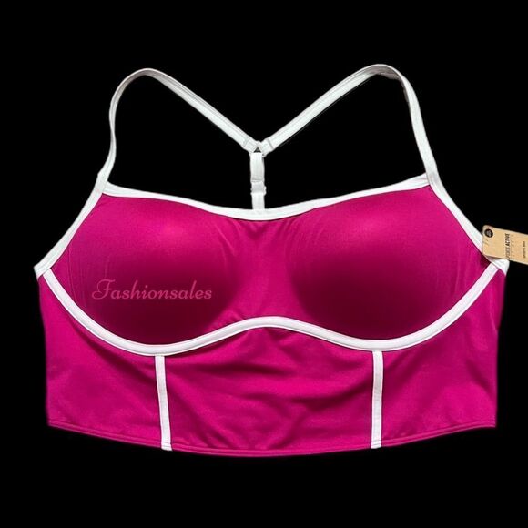 Victorias Secret Pink Active Ultímate Push up Padded Corset Sports Bra Pink M - Picture 2 of 3